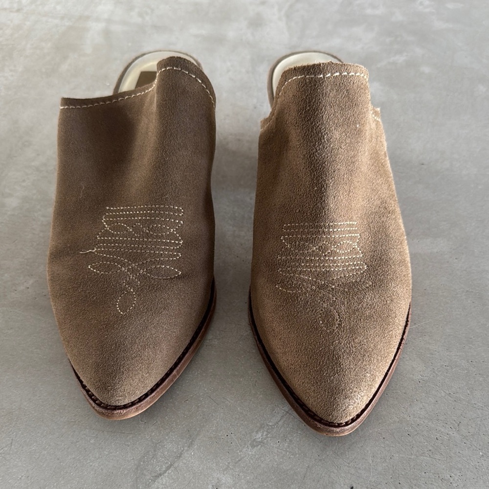 Elegant Tan Suede Women's Mules